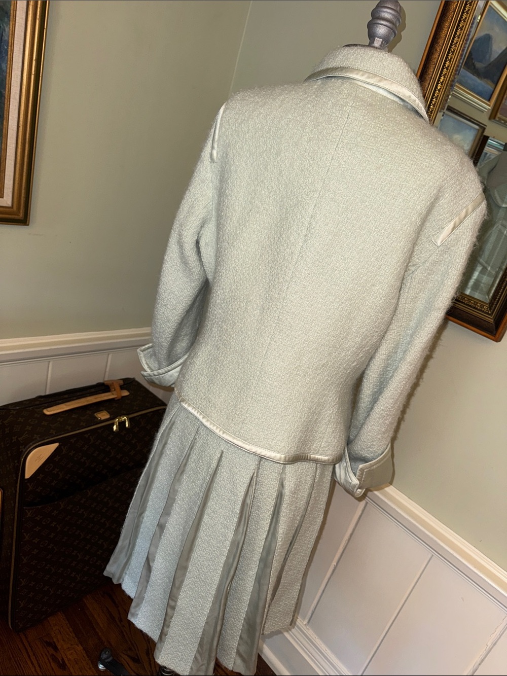 Vintage Carlisle Mint Green Two-Piece Suit Coat Jacket Skirt Set US 14 UK 16 - Picture 6 of 7